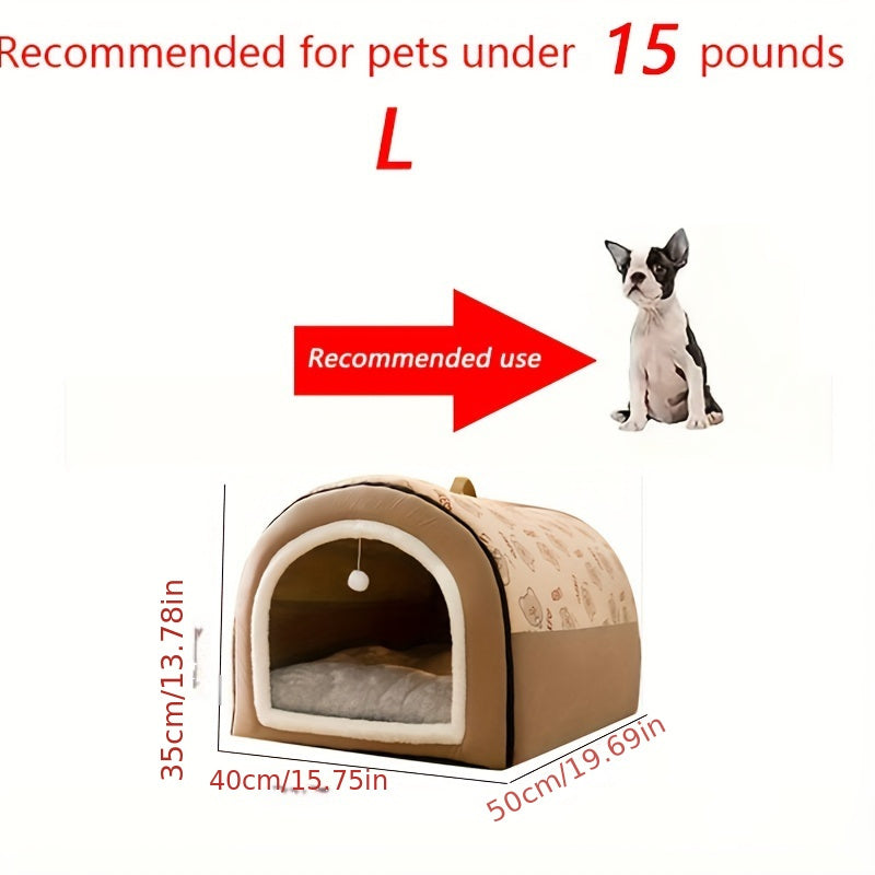 1pc Removable and Washable Four Seasons Universal Dog Kennel, Warm Enclosed Dog Bed