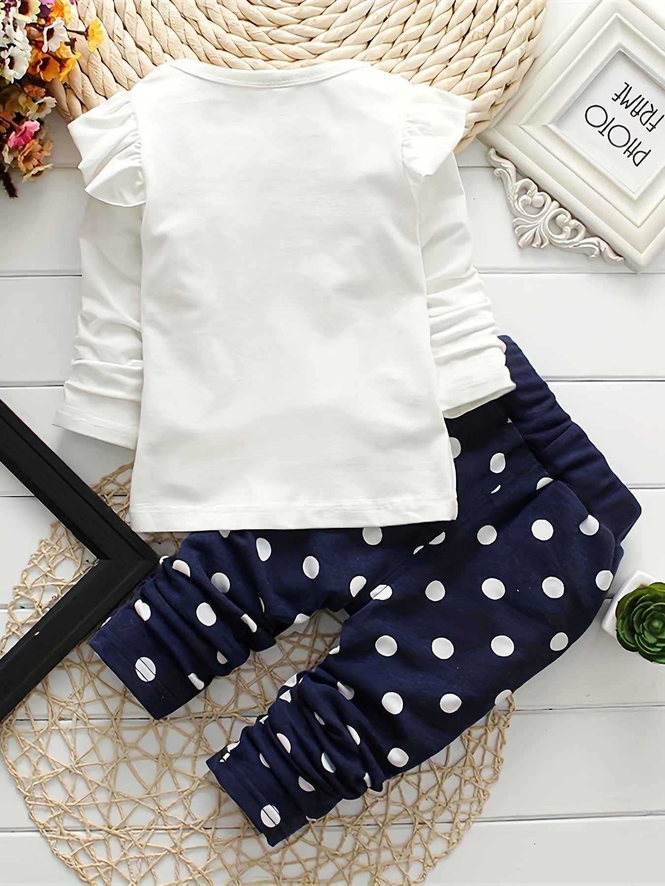 Baby Girl Clothes 2 Pieces Long Sleeved Cute Toddler Infant Outfits Kids Tops and Pants Set