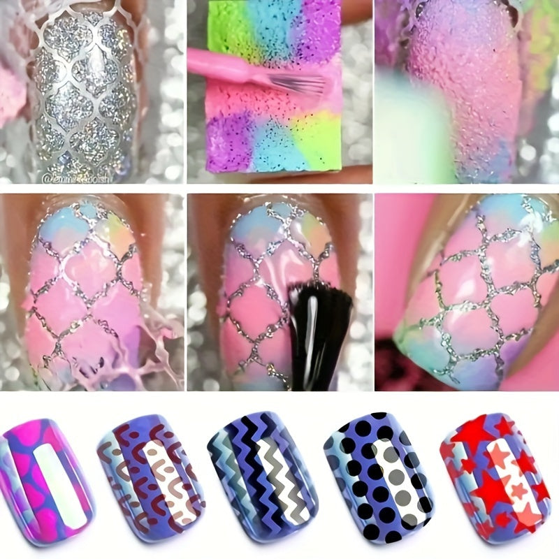 24pcs/ sheet Nail Vinyl Stencils - Easy to Use Nail Decoration Stickers for Salon-Quality Nails