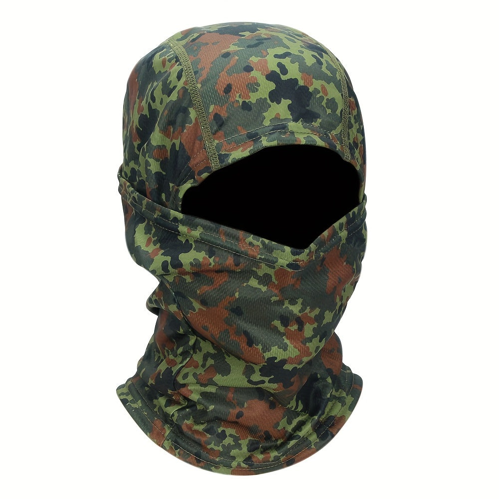 Camouflage Balaclava Cap for Outdoor Sports, Hiking, and Cycling - Sun Protection and Moisture-Wicking Headwear Christmas Gift