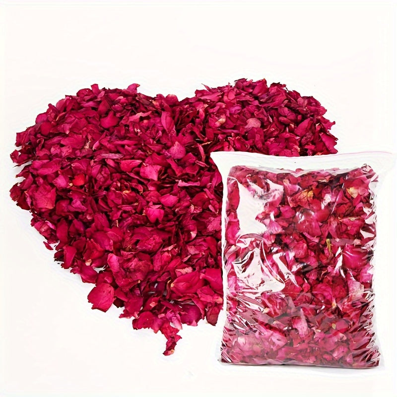 Real Dried Rose Petals Pack - 20g/50g/100g/250g | Perfect for Spa, Baths, Weddings, Confetti & DIY Crafts | No Electricity Needed | Feather-Free Home Decor