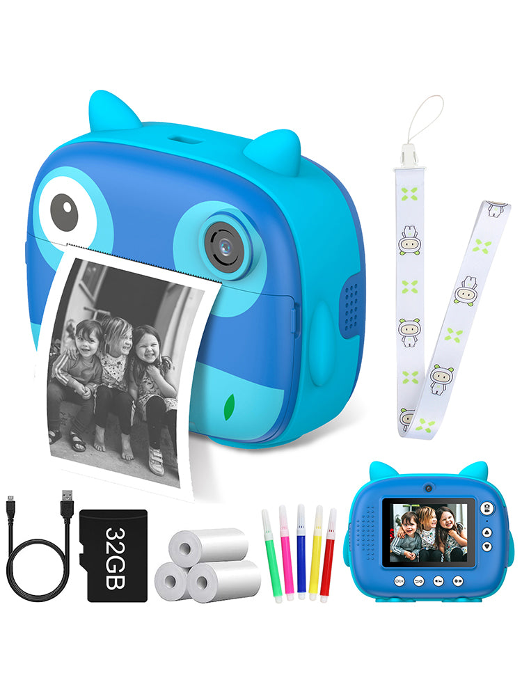 9IMOD Children Instant Print Camera 2.4inch 1080P Selfie Video Photo Digital Camera with 10X Zoom Portable Travel Toy for Kids