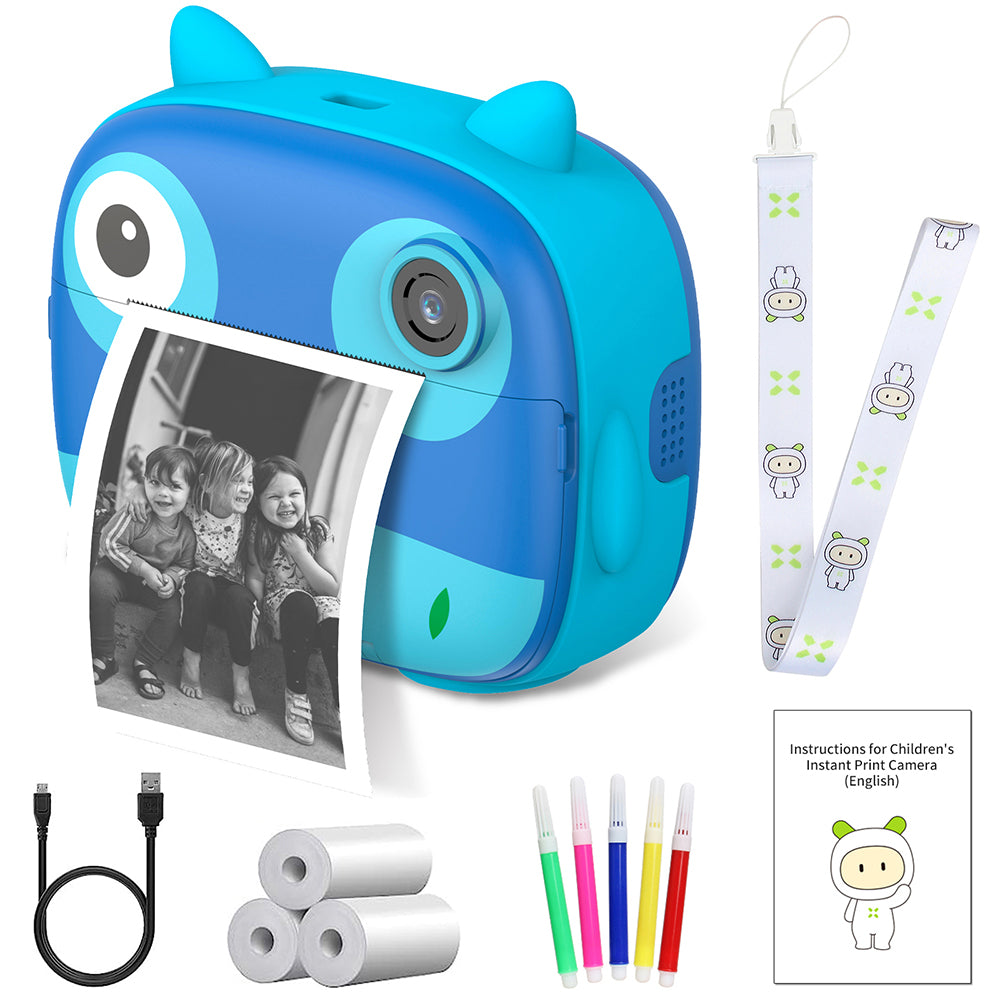 9IMOD Children Instant Print Camera 2.4inch 1080P Selfie Video Photo Digital Camera with 10X Zoom Portable Travel Toy for Kids