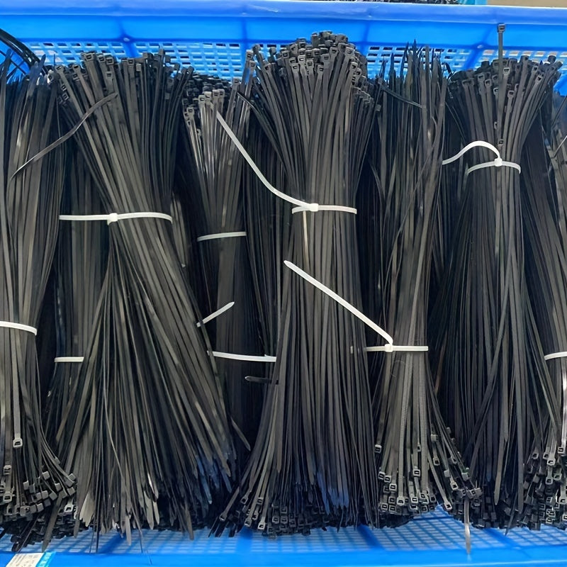 100pcs Heavy Duty Cable Zip Ties - Strapping - Self-Locking, Adjustable, Weather-Resistant, Tensile Strength Electrical Cable Ties for Outdoor & Indoor Use, Black, Various Sizes (26/22/18/14/10/6/4 Inches)