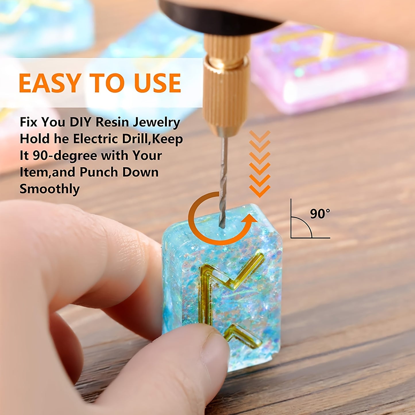 Portable Crafts Drip DIY Electric Punching Drill, Mini Electric Drill Handmade Drill Eyelet Punching Kit For Necklaces, Earrings, Jewellery, Pendants, Keychains And Other DIY Crafts.