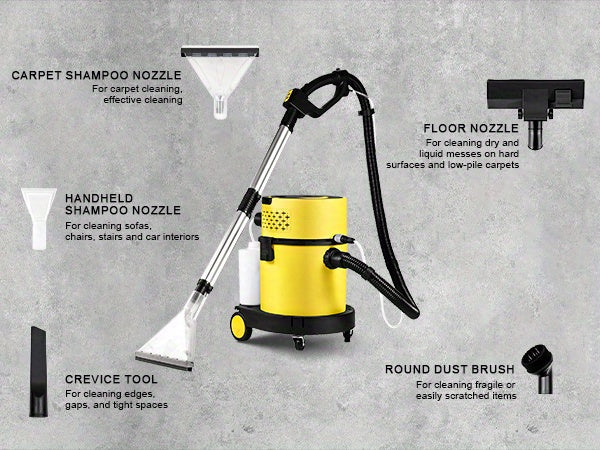 Ultimate 5.5 Peak HP 4-in-1 Portable Vacuum: 6 Gallon Wet/ Dry Shop Vac Carpet Cleaner for Home and Shop - Ideal for Carpets, Floors, Upholstery, Cars, and More!