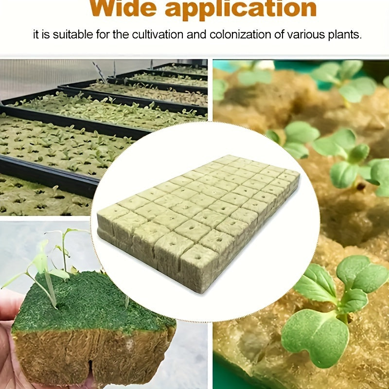 [100/200/300pcs Rockwool Starter Cubes] 100/200/300pcs Rockwool/ Stonewool Starter Cubes for Cuttings, Plant Propagation, and Seed Starting, Plant Germination Equipment