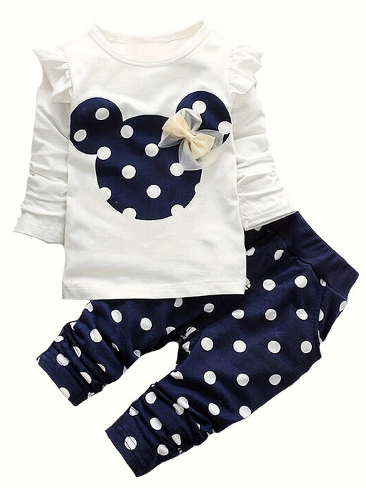 Baby Girl Clothes 2 Pieces Long Sleeved Cute Toddler Infant Outfits Kids Tops and Pants Set