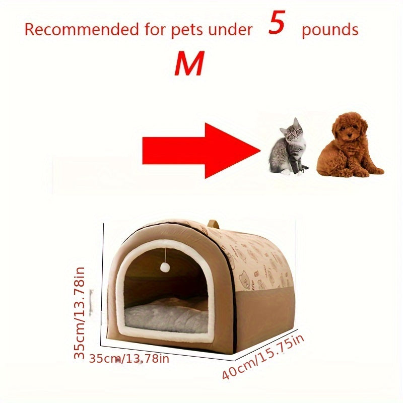 1pc Removable and Washable Four Seasons Universal Dog Kennel, Warm Enclosed Dog Bed