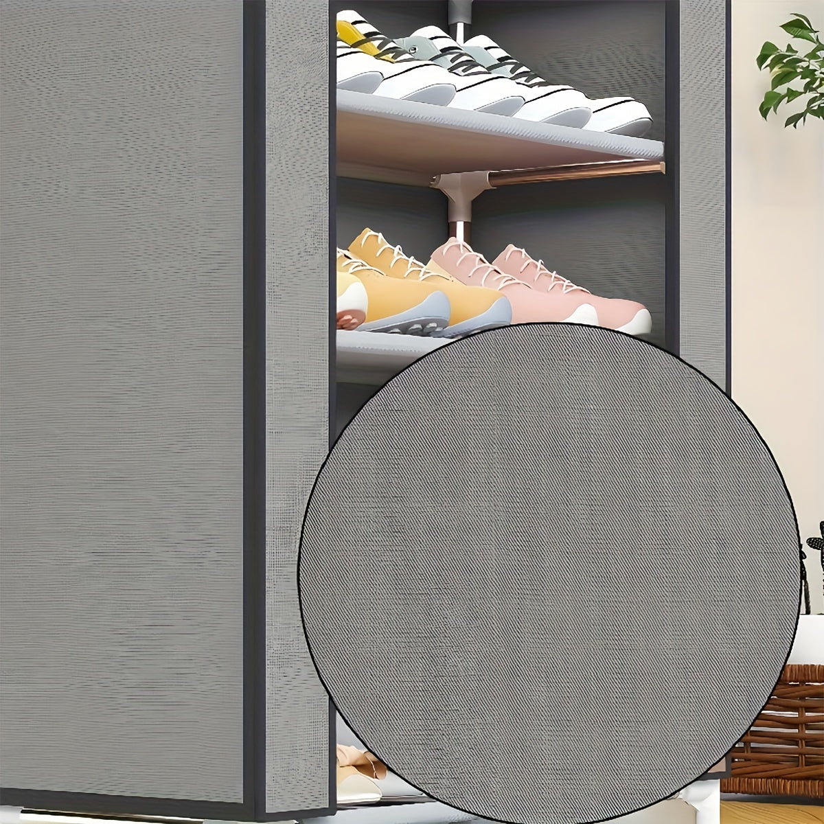 6/8/10 Layer Shoe Cabinet With Dust Cover, Non-woven Space-saving Shoe Rack With Large Capacity, Easy To Assemble, Portable Shoe Cabinet, Suitable For Various Scenes Such As Entrance, Storage Rack, Home And Dormitory Storage