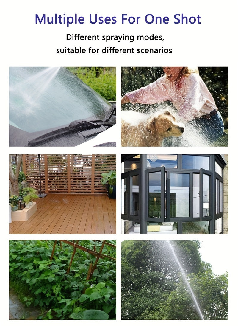 Universal 3/ 4 & 1/ 2 Inch Quick Connect Adapters Car Washing Water Gun - High-Pressure Multi-Purpose Garden Hose Nozzle with Foam Tank - Compact & Adjustable for Cars, Gardens, Pets & Outdoor Cleaning