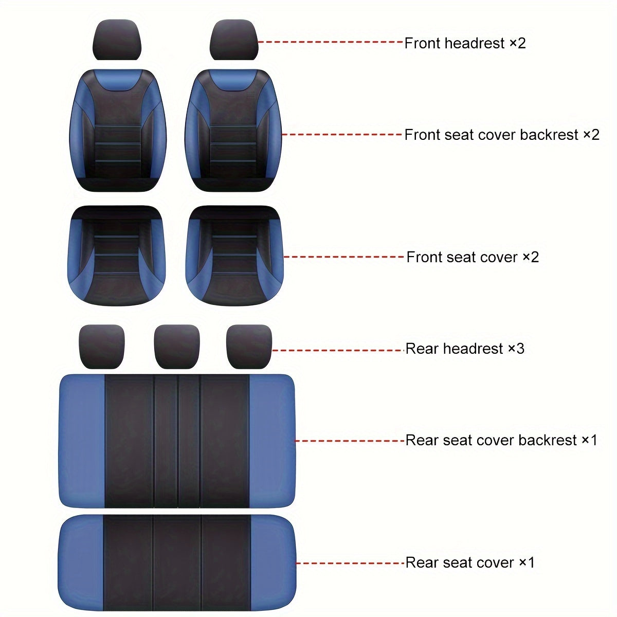 Universal Leather Car Seat Covers Front And Rear Seat Covers Suitable For 90% Of The Car Models