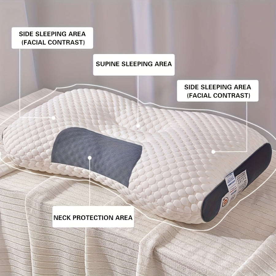 4/2/1pc Soft Adjustable Knitted Massage Pillow with Detachable Cover - Vacuum Compression Design, Ultrasound Embossed Bubble Mesh & Gel-Filled for Neck Relief, All-Season White Bed Pillow, Comfortable Sleep | Highquality Fabr