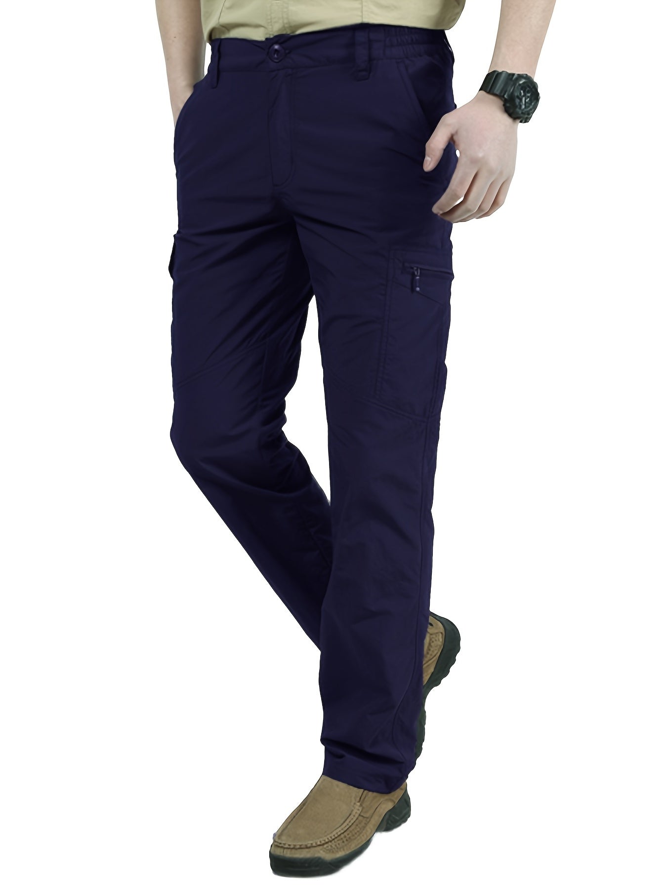 Mens Lightweight Summer Trousers - Ventilated & Breathable with Practical Multi-Pocket Design - Perfect for Outdoor Leisure, Travel, and Everyday Style