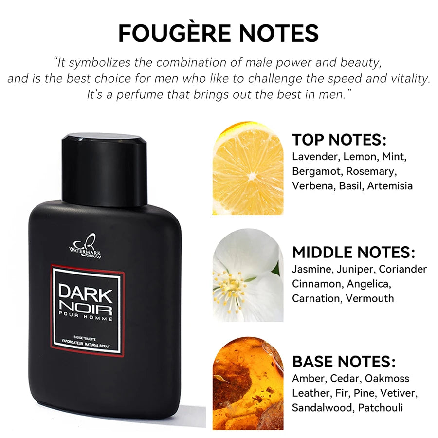 100ML 3.4FL.OZ Fougère Eau de Parfum Spray for Men, Long Lasting Fragrance, Fresh Perfume for Dating and Daily Life & Gifts