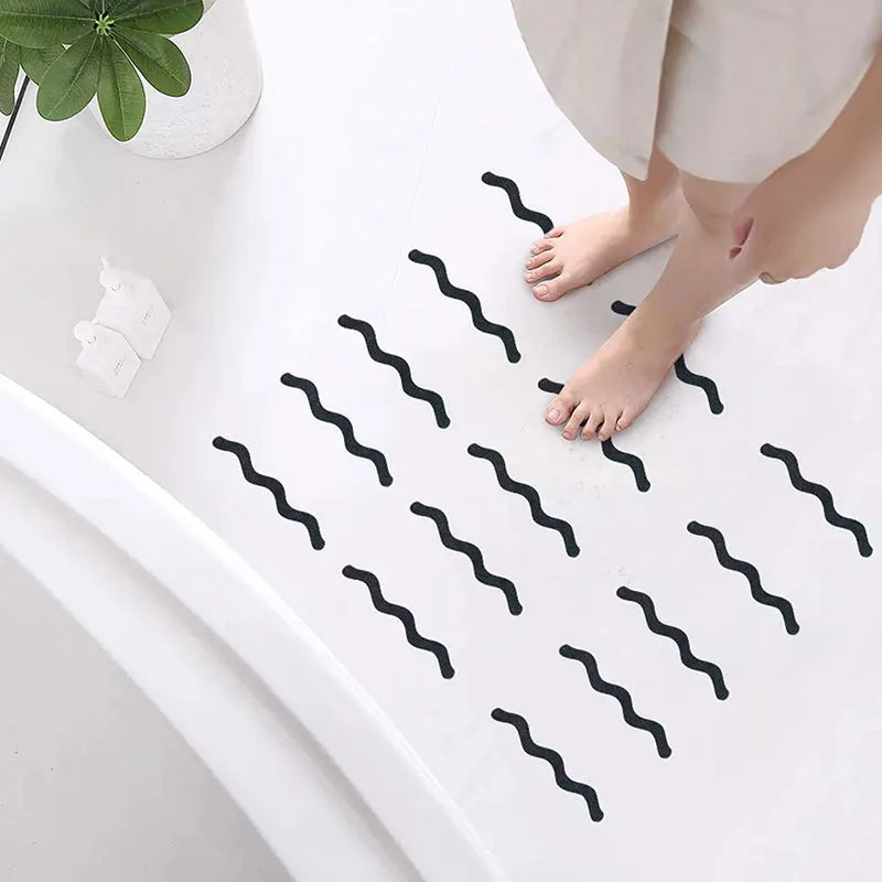 12/24Pcs S Shaped Anti Slip Strips Waterproof Safety Strips Shower Stickers Self-Adhesive Non Slip Tape For Bathtub Stairs Floor