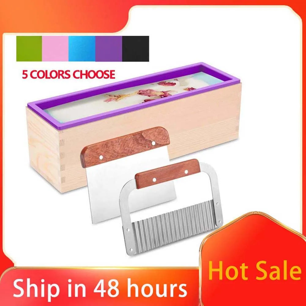 1200g Silicone Soap Mould Rectangular Toast Loaf Mold Handmade Form Soap Making Tool Supplies Wooden Box Cake Decorating Tools