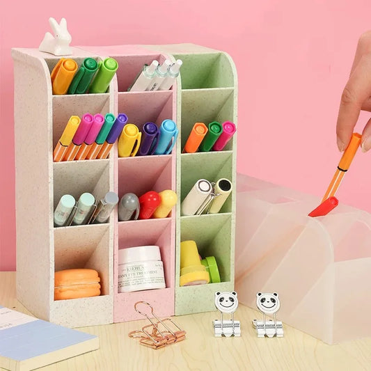 Sharkbang Desk Pen Holder Pencil Makeup Storage Box Kawaii Large Capacity Desktop Organizer Stand Case School Office Stationery