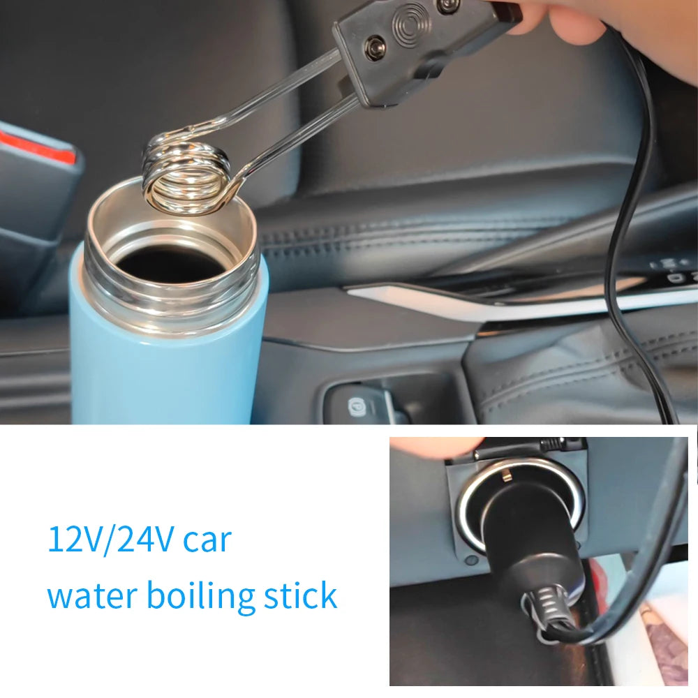 120W Electric Car Water Heater 12V 24V Boiler Hot Water Coffee Immersion Travel Instant Hot Water Heaters Stick Universal