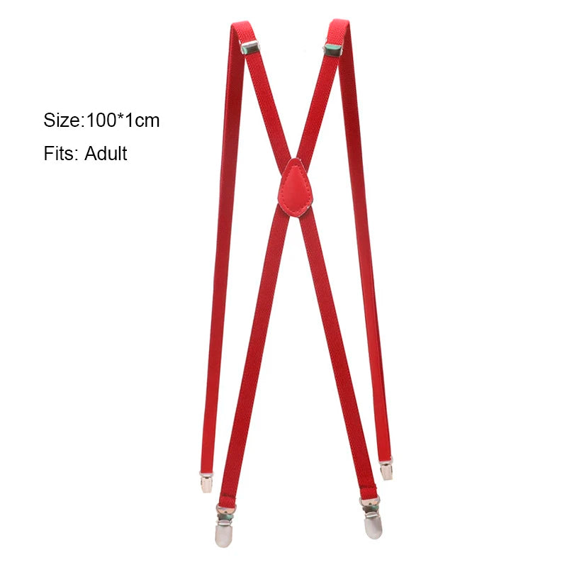 1cm Skinny Suspenders Women Mens Unisex Slim Thin Trouser Straps Adjustable Braces Clip-on Pants Suspenders Belt