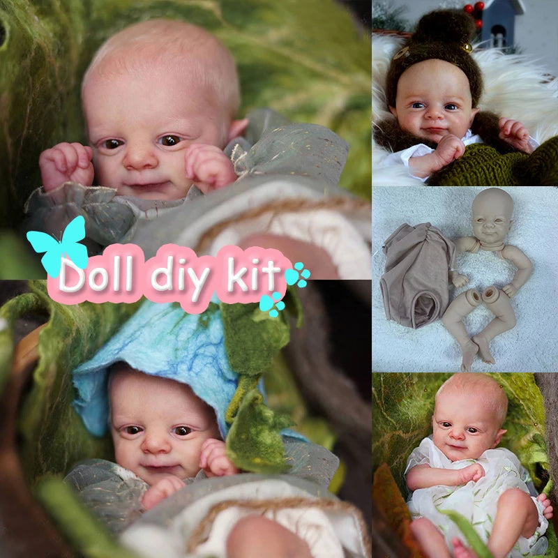 17inch Reborn Doll Kit Woodland Fairy Elf Flynn with Body and Eyes Unpainted Unassembled Doll Parts DIY Blank