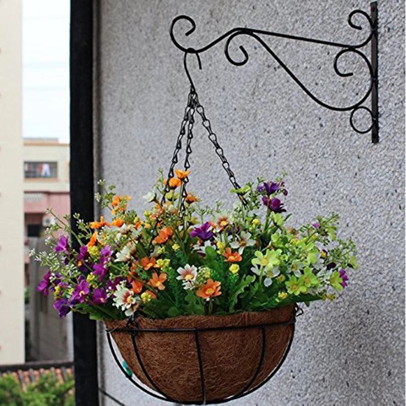 Stand for Flowers 3D Geometric Wall Hanging Balcony Plant Flower Pot Wrought Iron Hooks Holder Wall-Mounted Basket Bracket Plant