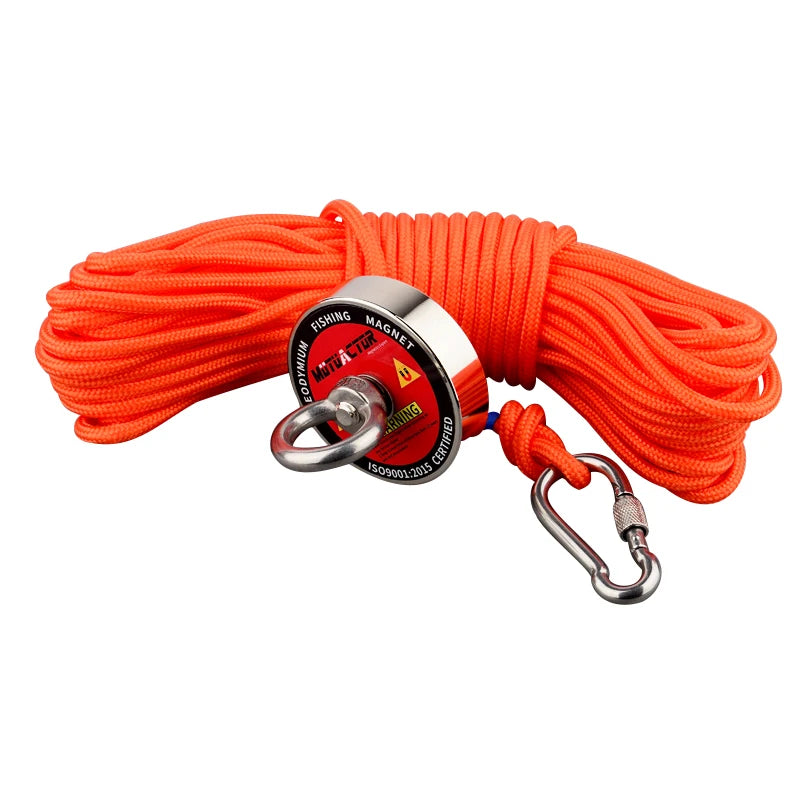 Strong Fishing Magnet 400-700LBS Underwater Searching Salvage Magnets N52 Neodymium Permanent Rear Earth 20m Rope