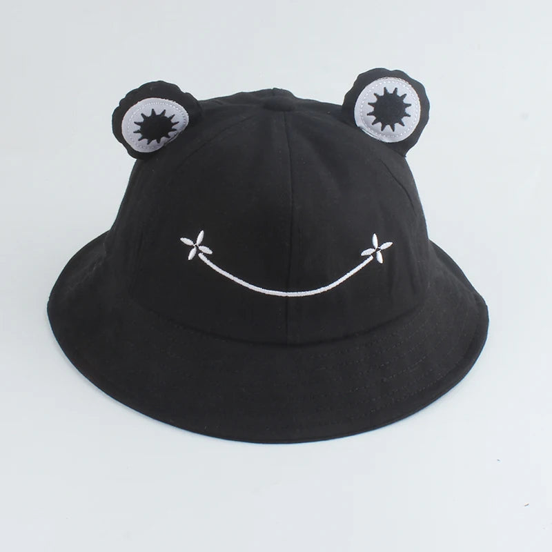 Parent-Kid Frog Bucket Hat Panama Fishing Hat Cartoon Cute Hats For Women Men Bob Chapeau Outdoor Sun Fisherman Caps