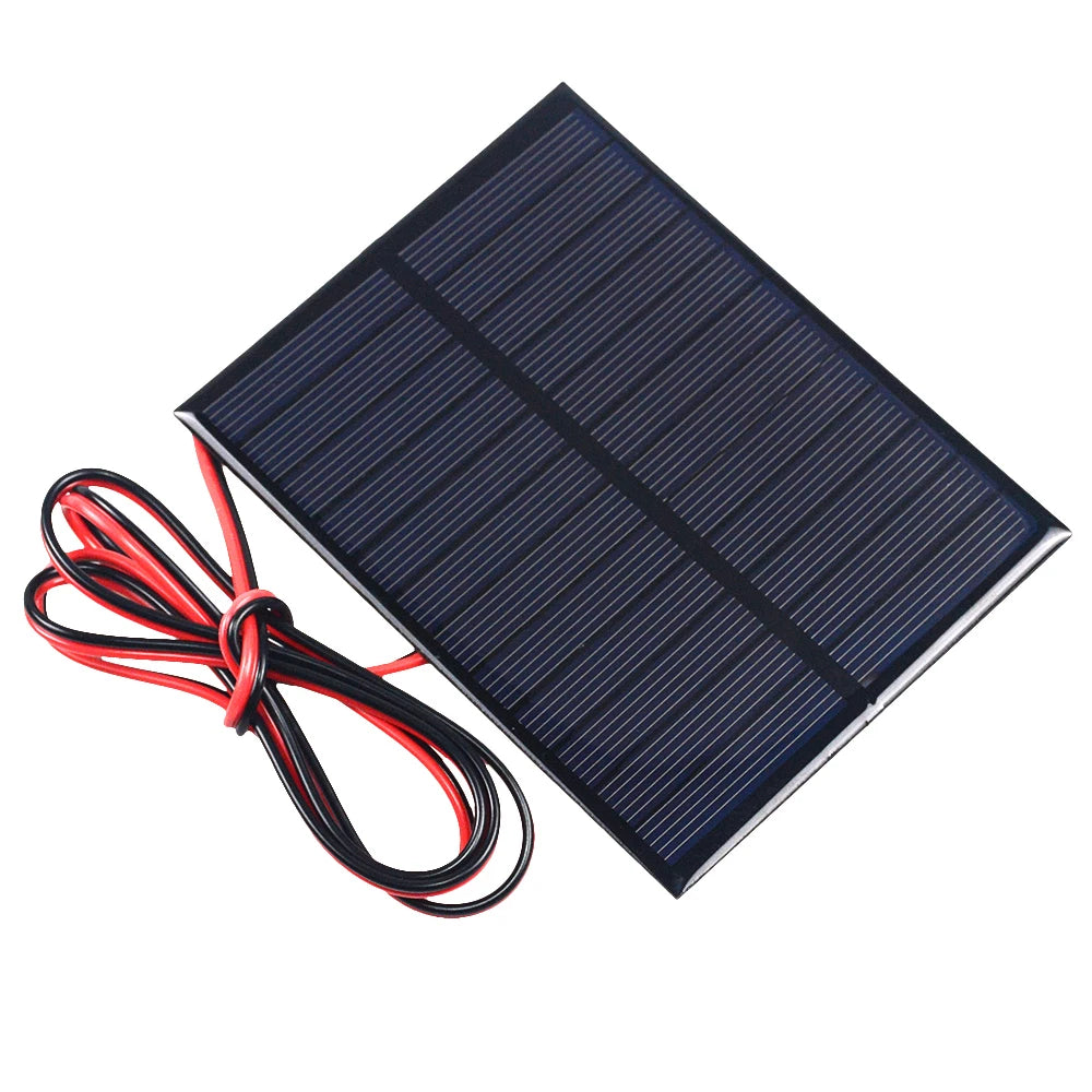 6V Solar Panel With 30 100 200CM Wire Mini Solar System DIY For Battery Cell Phone Charger 0.6W 1W 1.1W 2W 3W 3.5W 4.5W 6W 10W