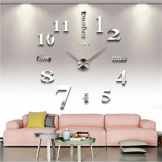 3D Wall Clock Mirror Wall Stickers Creative DIY Wall Clocks Removable Art Decal Sticker Home Decor Living Room Quartz Needle Hot