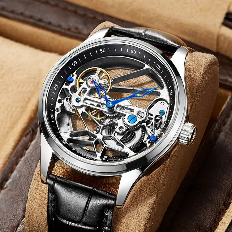 Hollow out Tourbillon Automatic MAN WATCH limited edition Mechanical Watches Fashion Belt and steel band Men's wristwatch