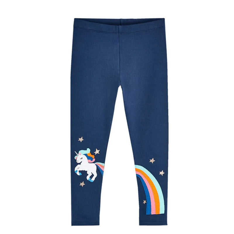 Girls Leggings 100% Cotton Girl's Trousers Fille Girls Pants Skinny Print Cartoon Pattern Kids Children Leggings Trousers KF083