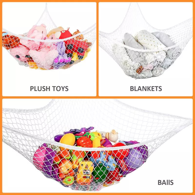 Mesh Net Toy Hammock Corner Stuffed Animals Toys Kids Baby Hanging Storage Organizer 2 Sizes