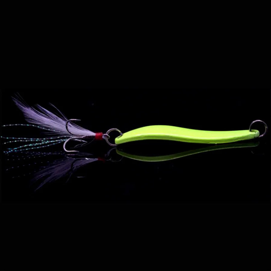 1pcs Crankbait Winter Luminous Fishing Lure Bass Metal Tackle  Sequins Spinner Spoon Hard Bait Artificial Wobbler For Pike Fish