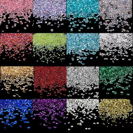 10000pcs/lot 3mm 16Colors Table Crystal Scatter Diamond Acrylic Confetti For Wedding Bridal Show Decoration Diamond Confetti