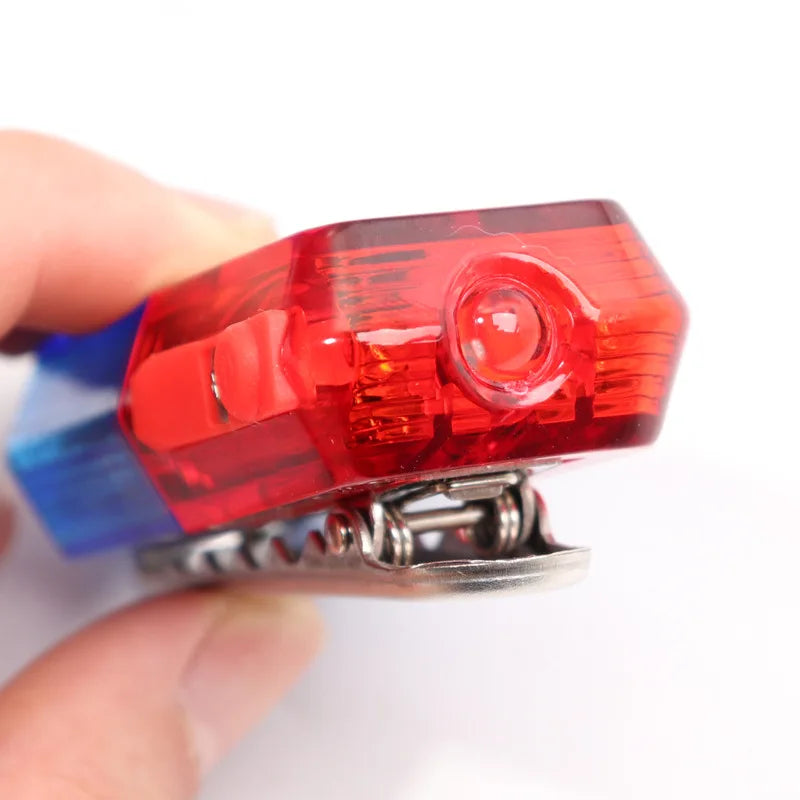 LED Red Blue Shoulder Police Light With Clip Rechargeable Strobe Flashing Warning Personal Safety Multifunction Flashlights