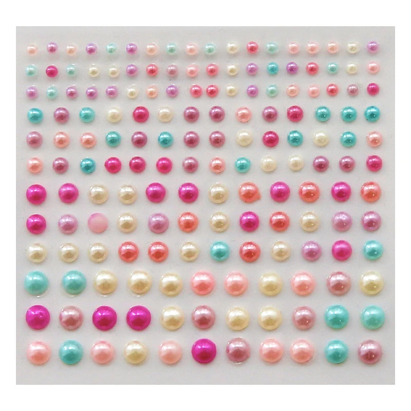 1 Sheet Plastic Semi-circular Pearl Decoration Stickers for DIY Crafts Scrapbooking Face Beauty Makeup Nail Art Cell Phone