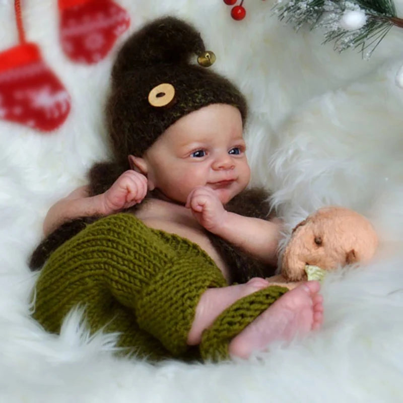 17inch Reborn Doll Kit Woodland Fairy Elf Flynn with Body and Eyes Unpainted Unassembled Doll Parts DIY Blank