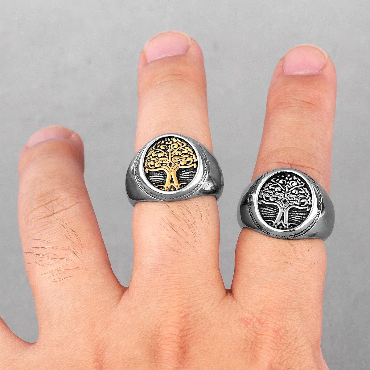 The Tree of Life In Nordic Viking Mythology Stainless Steel Mens Rings For Male Boyfriend Jewelry Creativity Gift Wholesale