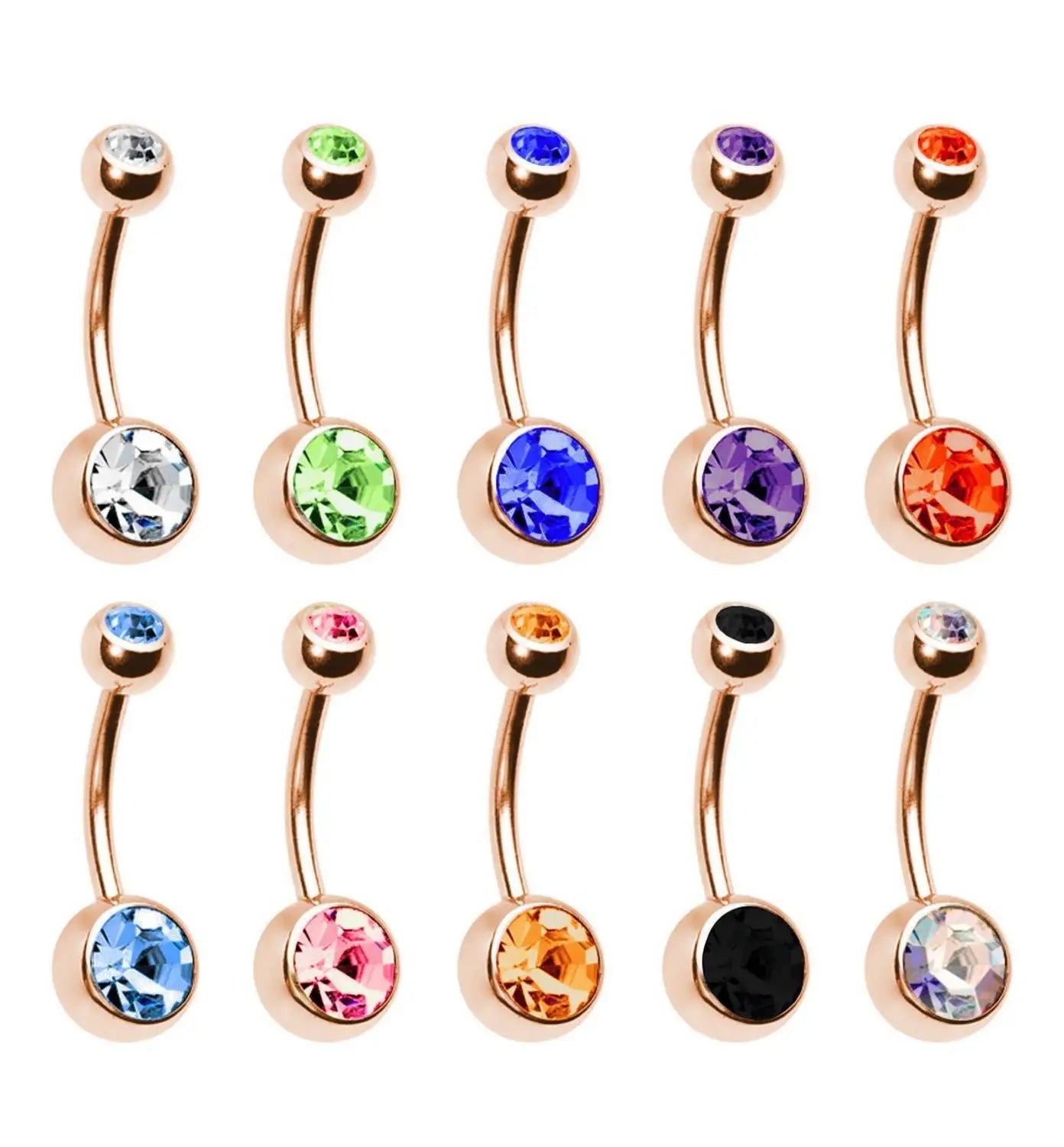 5/10/20Piece Zircon 14G Belly Piercing Lot Surgical Steel Crystal Belly Button Ring Bar Navel Piercing Set Mix Piercings Ombligo