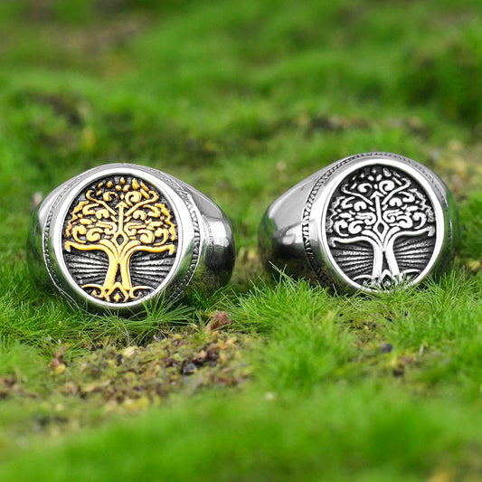 The Tree of Life In Nordic Viking Mythology Stainless Steel Mens Rings For Male Boyfriend Jewelry Creativity Gift Wholesale