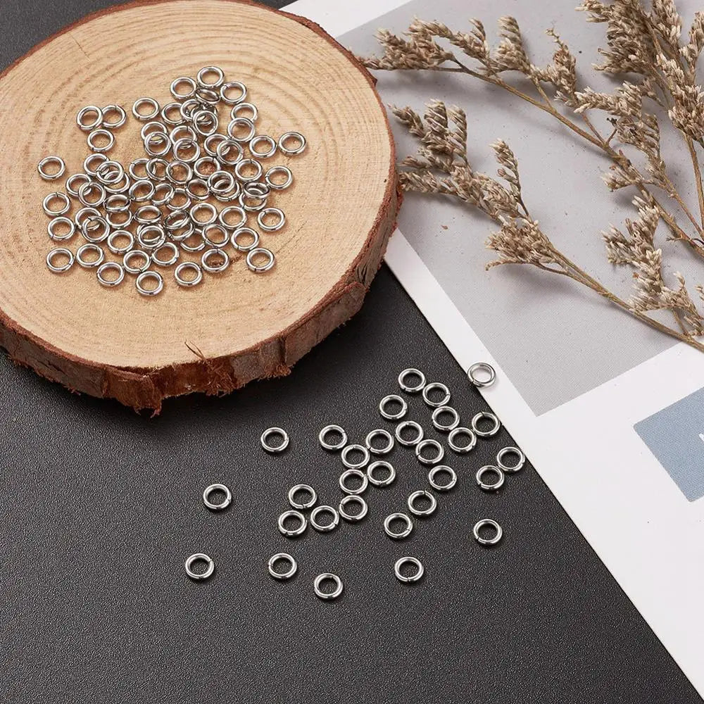 4000pcs 3mm 4mm 5mm 6mm 7mm 8mm 10mm Stainless Steel Open Jump Rings Single Loop Split Ring Connectors for Jewelry Making DIY