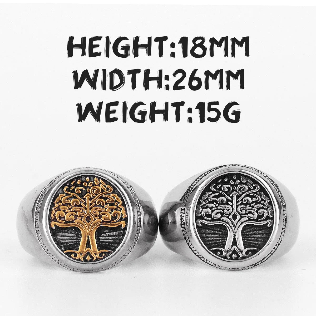 The Tree of Life In Nordic Viking Mythology Stainless Steel Mens Rings For Male Boyfriend Jewelry Creativity Gift Wholesale