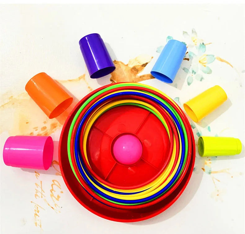 10 layers Children Throw Circle Game Ferrule Stacked Toys Fun Indoor Outdoor Parent-Child Interactive Early Education Gift