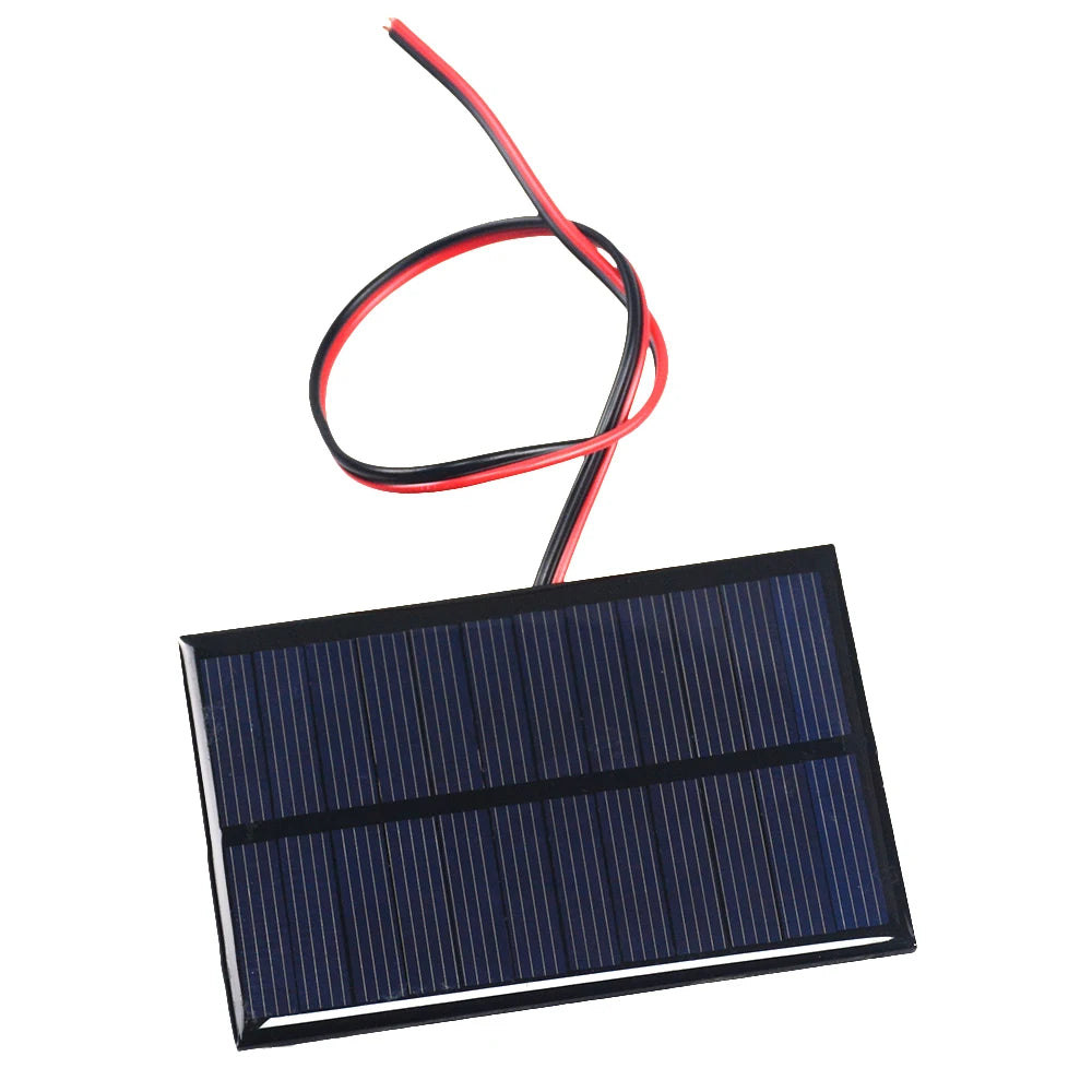 6V Solar Panel With 30 100 200CM Wire Mini Solar System DIY For Battery Cell Phone Charger 0.6W 1W 1.1W 2W 3W 3.5W 4.5W 6W 10W