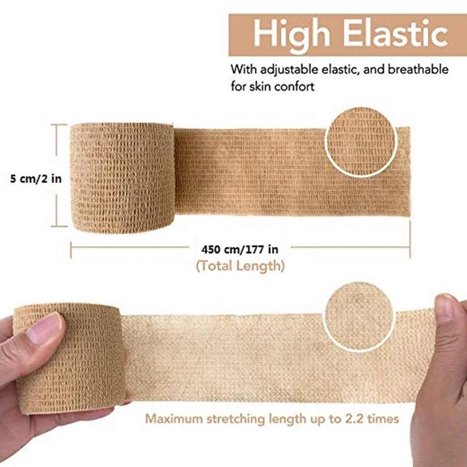 WorthWhile 5CM*450CM Self Adhesive Elastic Bandage Non-woven Fabric Tape Fitness Gear Knee Elbow Support Injury Pad