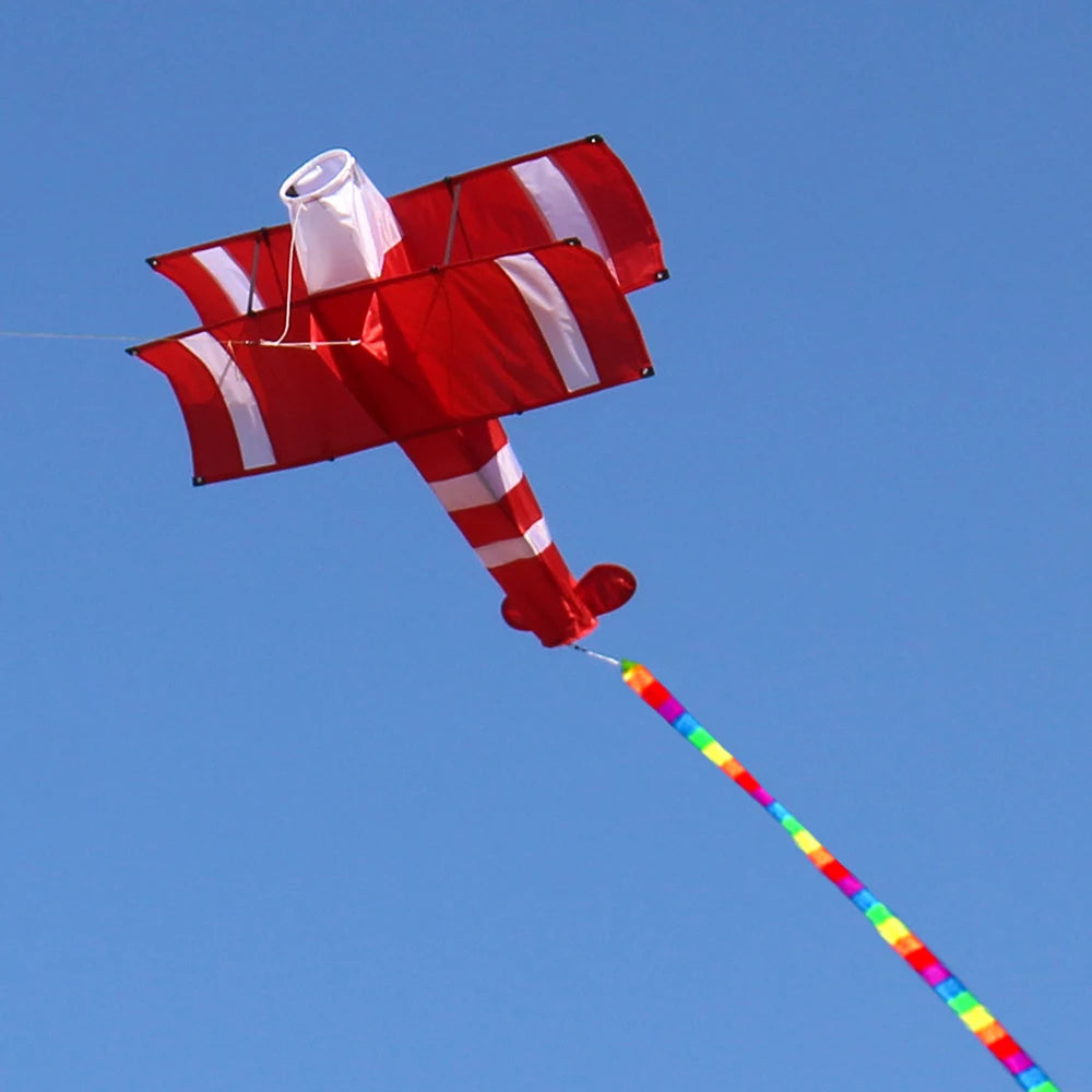 New High Quality 3D Single Line Red Plane  Kite Sports Beach With Handle and String Easy to Fly Factory Outlet