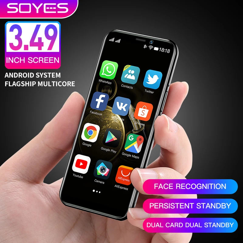 Soyes S10H Super Mini Smartphone With RAM 3GB ROM 64GB Android 9.0 Support Google Play Store Ultra-Thin Student Card Cell Phones