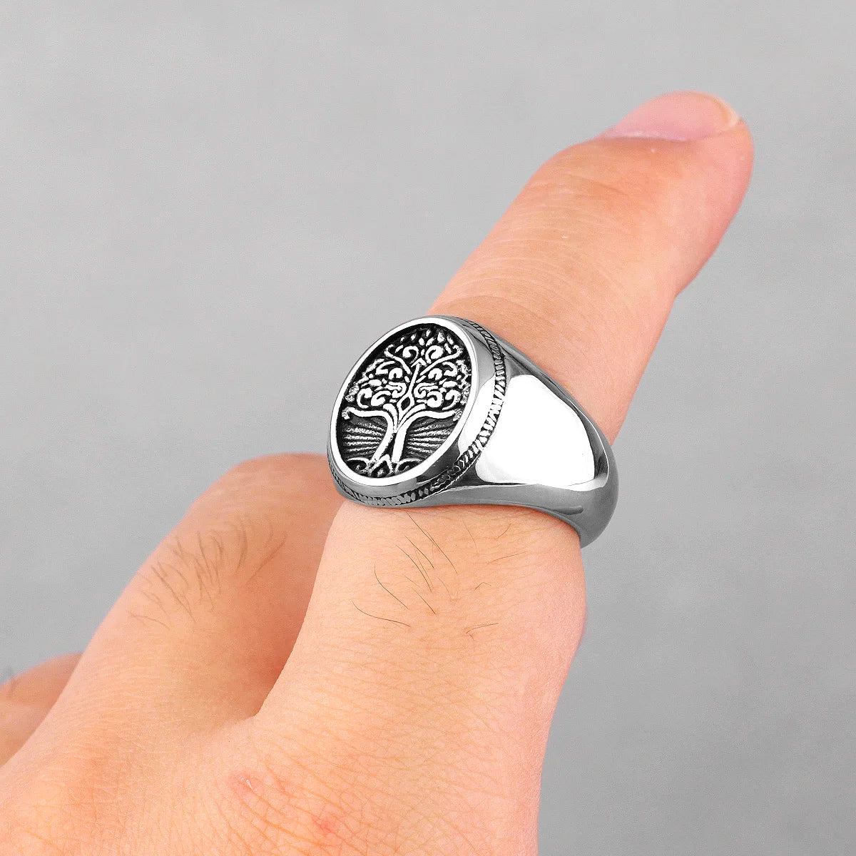 The Tree of Life In Nordic Viking Mythology Stainless Steel Mens Rings For Male Boyfriend Jewelry Creativity Gift Wholesale