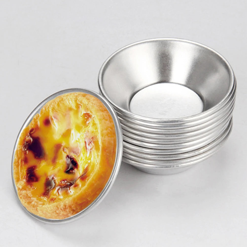 10/20pcs Aluminum Alloy Egg Tart Cupcake Mould Fruit Cake Pie Mold Small Baking Tool Pasteis De Nata Oven Bake Round Mold